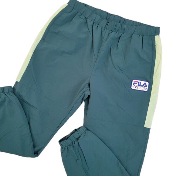 FILA Other - Vintage Fila Track Pants Mens L Teal Expedition Nylon Joggers Retro